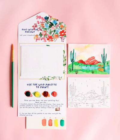 Watercolor Kit Cactus Desert Landscape