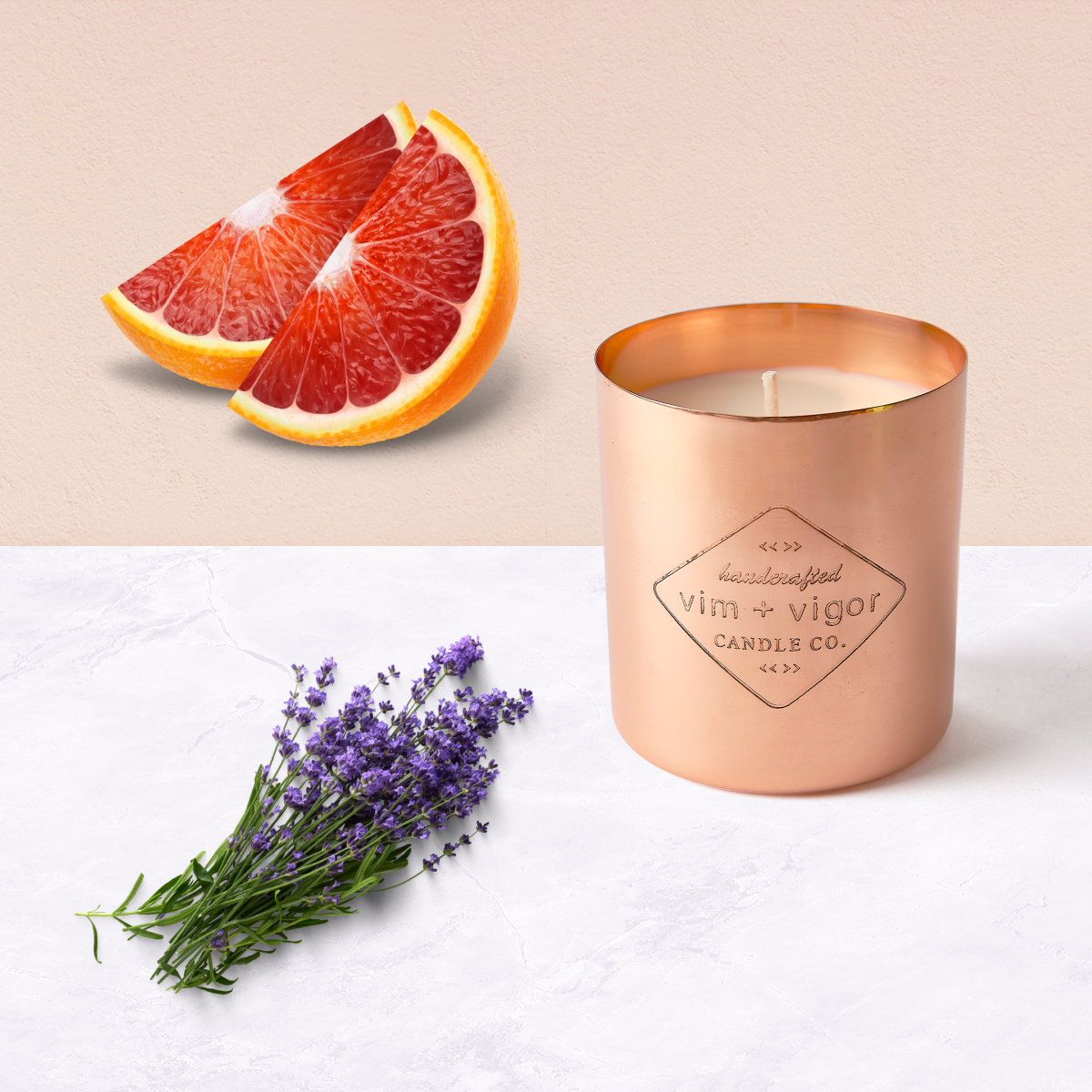 Blood Orange + Lavender Copper Candle
