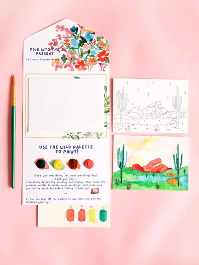 Watercolor Kit Cactus Desert Landscape