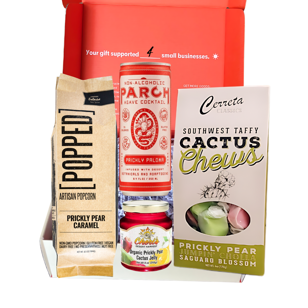 Prickly pear gift box curated from Arizona small businesses.