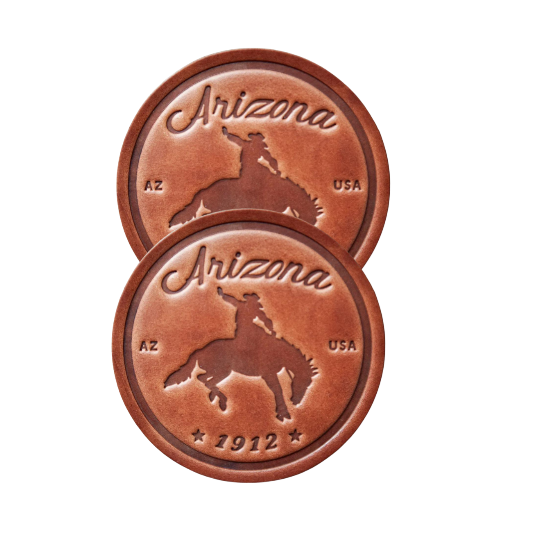 Bronco Leather Coasters (Set of 2)