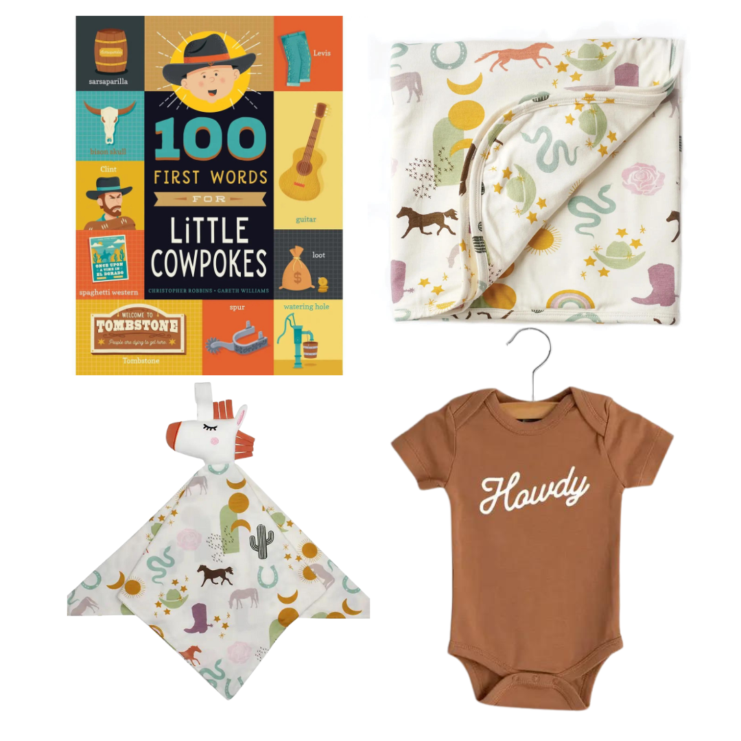 Howdy Baby Gift Box curated from small businesses from the southwest.