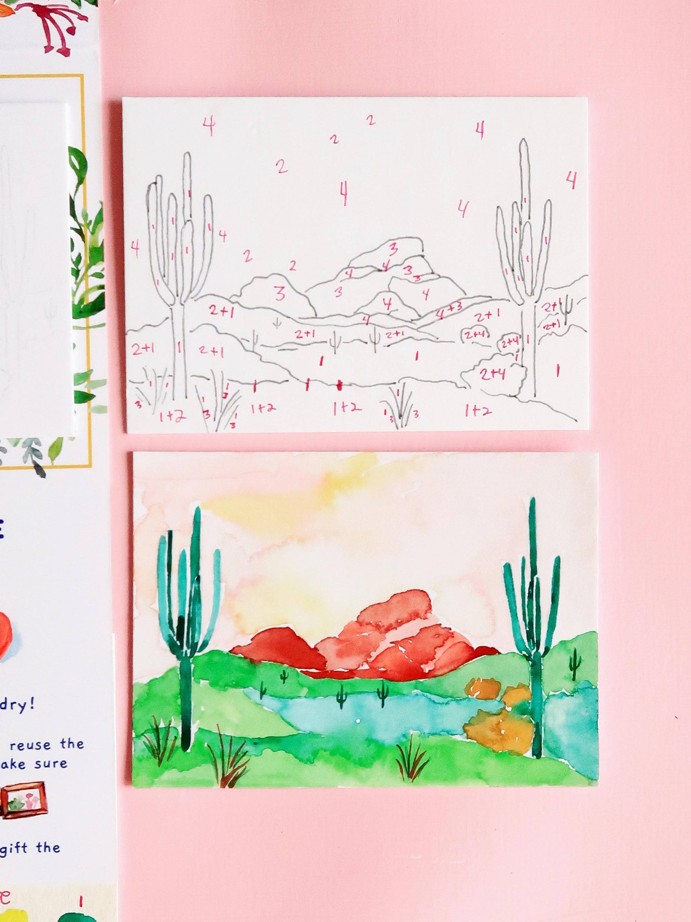 Watercolor Kit Cactus Desert Landscape