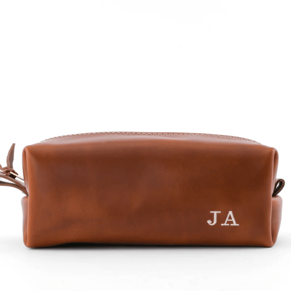 Leather Toiletry Bag (Monogrammed) - Birdytell