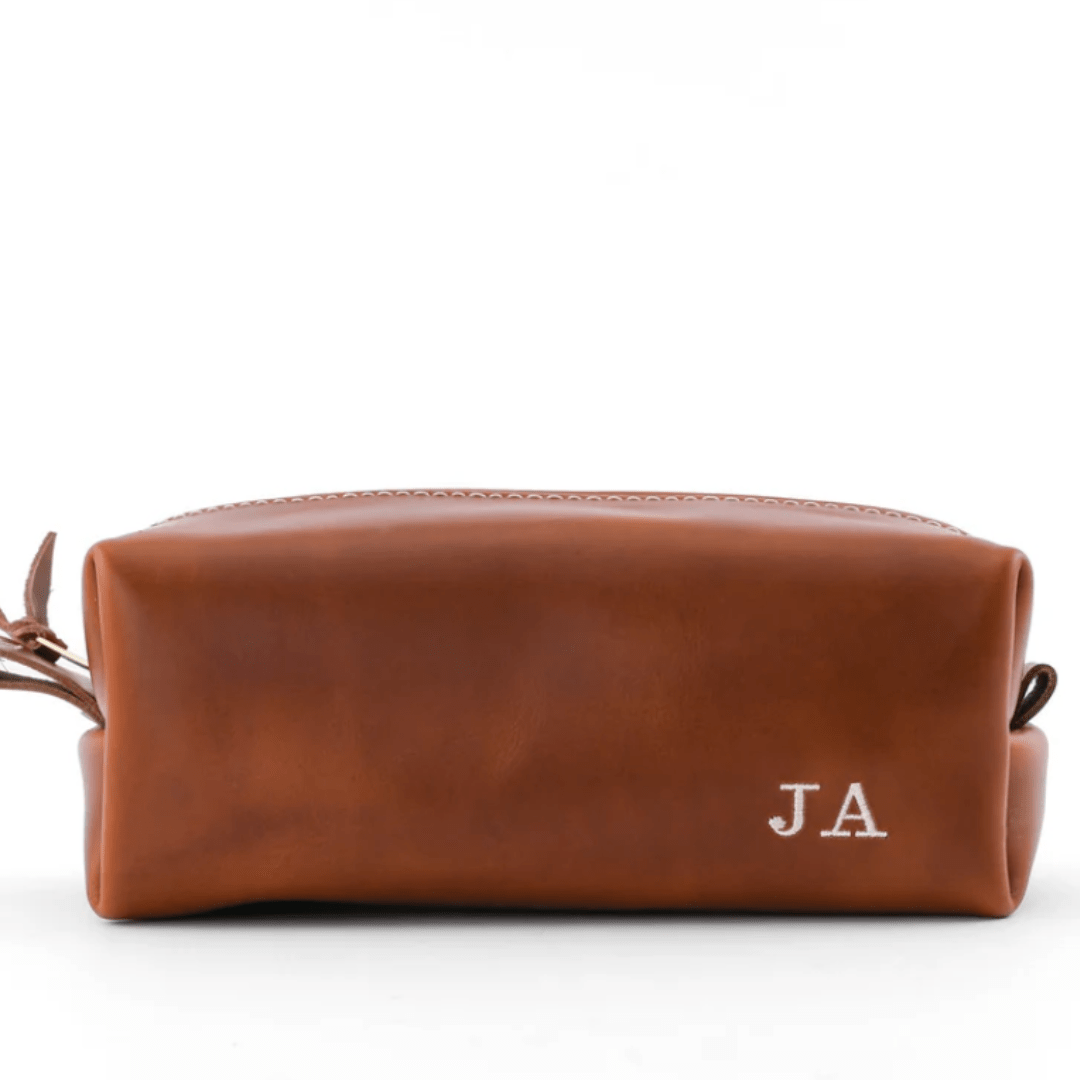 Leather Toiletry Bag (Monogrammed) - Birdytell