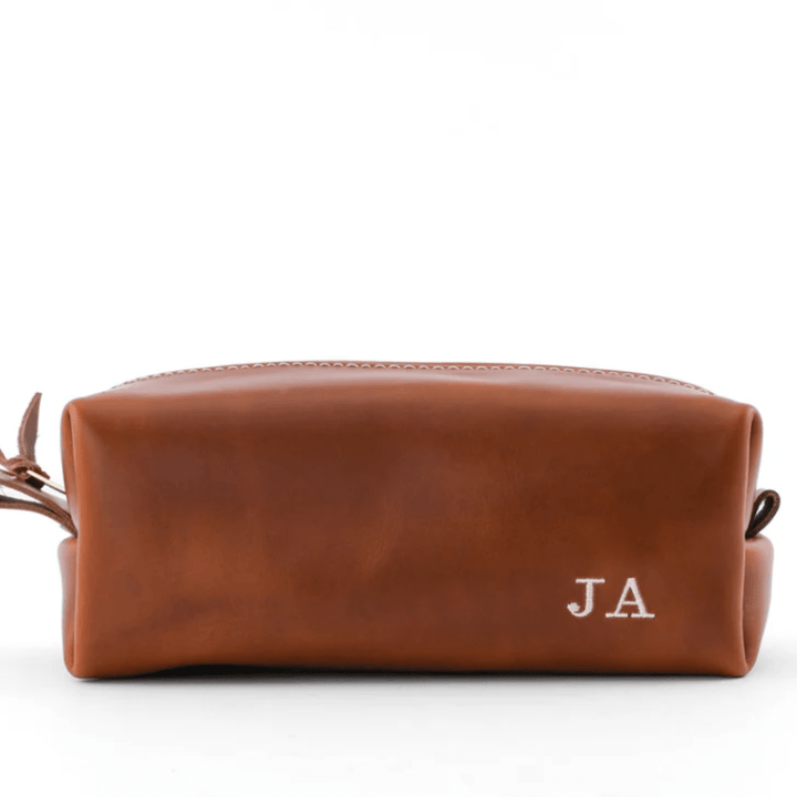 Leather Toiletry Bag (Monogrammed) - Birdytell